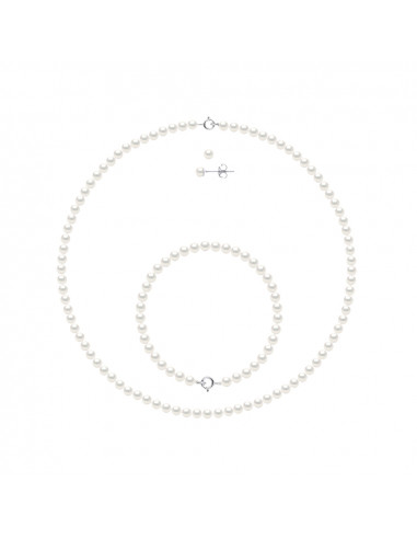 Colliers, Bracelets et Boucles d'Oreilles Perles de Culture et Argent 925 - 8 Coloris disponibles - ALBANE