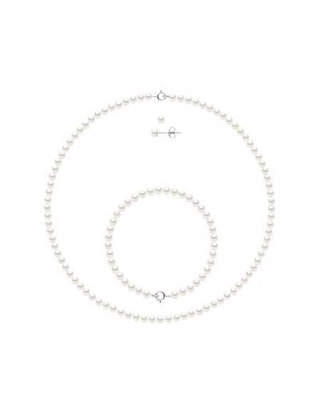 Colliers, Bracelets et Boucles d'Oreilles Perles de Culture et Argent 925 - 8 Coloris disponibles - ALBANE