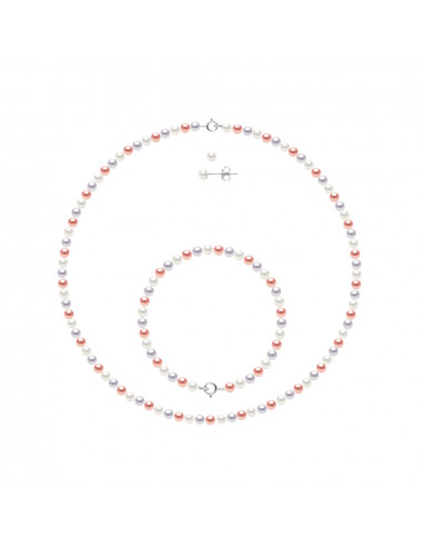 Colliers, Bracelets et Boucles d'Oreilles Perles de Culture et Argent 925 - 8 Coloris disponibles - ALBANE
