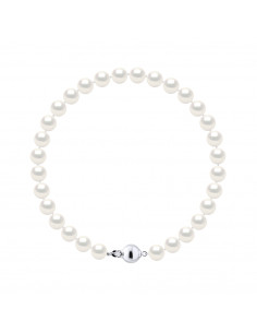 Bracelet Perles Rondes 6-7 mm - 4 Coloris Disponibles - Argent 925 - SALOME