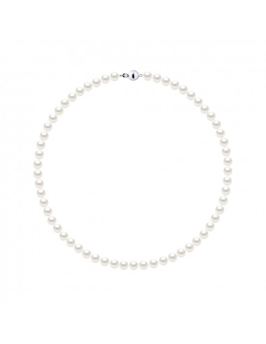 Collier Perles de Culture Rondes 6-7 mm - 4 Coloris Disponibles - Argent 925 - SALOME