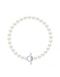 Round Beaded Bracelet 6-7 mm - 2 colors available - Silver 925 - Diane