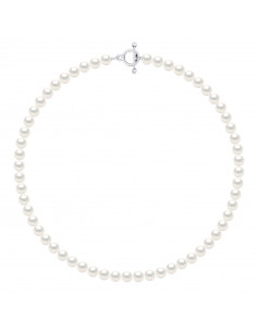 Collier Perles Rondes 6-7 mm - 2 Coloris Disponibles - Argent 925 - DIANE