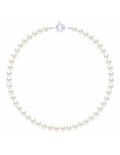 Collier Rang de Véritables Perles Fermoir Argent Massif