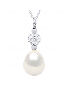 Collier Perle de Culture et Cristal - 2 Coloris Disponibles - Argent 925 - ANDREA