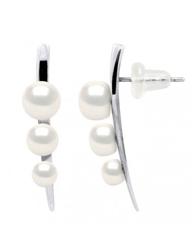 Orecchini in argento 925 orecchini e perle di cultura - 3 colori disponibili - Marion
