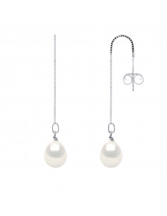 Boucles d'Oreilles Pendantes Perles de Culture Poires - 5 Coloris - Argent 925 - LILIA