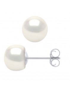 Pendientes de cuentas de 7-8 mm de cultivo - 3 colores disponibles - Plata 925 - Marina