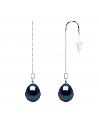 Boucles d'Oreilles Pendantes Perles de Culture - 2 Coloris - Argent 925 - AMINA