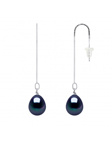 Boucles d'Oreilles Pendantes Perles de Culture - 2 Coloris - Argent 925 - AMINA