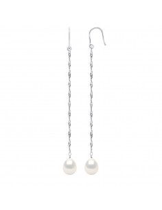 Boucles d'Oreilles en Argent 925 Millièmes & Perles de Culture d'Eau Douce-Manufacture Royale des Perles du Pacifique