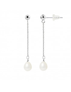 Boucles d'Oreilles Pendantes Perles de Culture Poires - 2 Coloris - Argent 925 - ARIANE