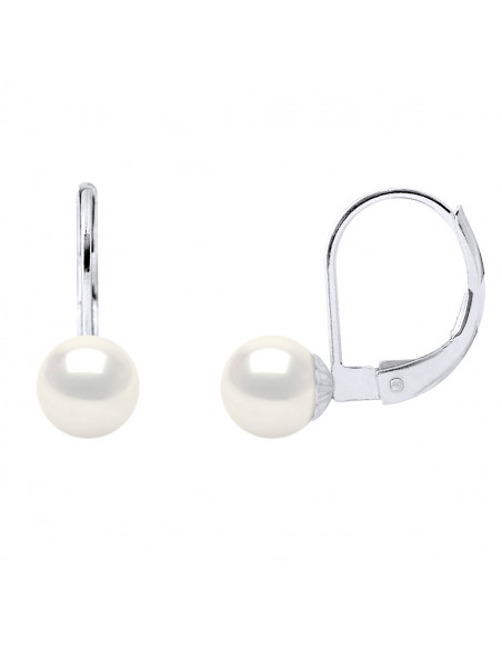 Boucles d'Oreilles Dormeuses Perles de Culture - 3 Coloris - Argent 925 - CAMELIA