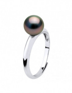 Anillo de plata 925 y Pearl Tahitian Ronda 7 mm - Plata 925 - Huani