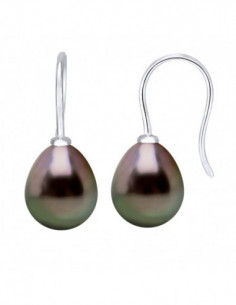 925 ganchos de la oreja de plata y tahiti perlas peras 8 mm - kunaama