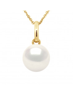 Colgante de oro de 18 quilates y 7 mm Culture Pearl - 2 colores - Emilia