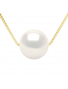 Collier Chaine en Or et Perle de Culture Ronde 8 mm - 3 Coloris - LILYA