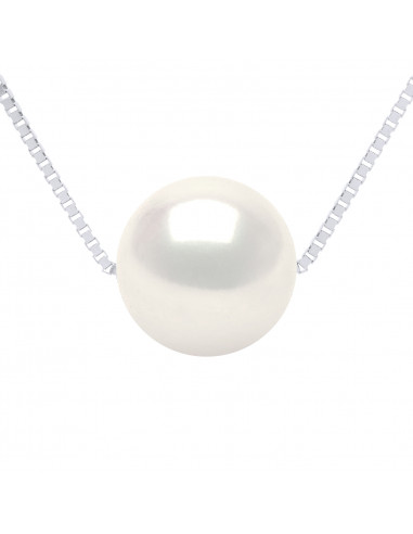 Collier Chaine en Or et Perle de Culture Ronde 8 mm - 3 Coloris - LILYA