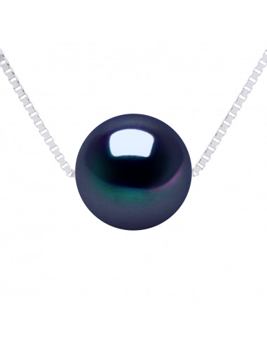 Collier Chaine en Or et Perle de Culture Ronde 8 mm - 3 Coloris - LILYA