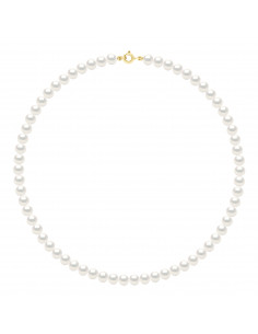 Collier Rang de Perles de Culture Semi Rondes 6 mm - Fermoir en Or - 2 Coloris - CORALIE
