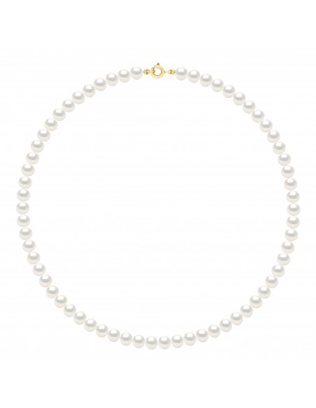 Collana Rank of Semi Round Semi Round 6 mm - Chiusura d'oro - 2 colori - Coralie