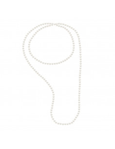 Collana Semi tondo Perle di coltura 7 mm - lunghezza 120 cm - 4 colori - Nelly