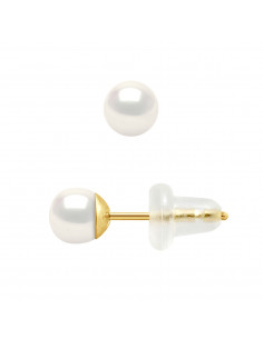 Boucles d'Oreilles en Or et Perles de Culture 4 mm - 6 Coloris - SOROYA