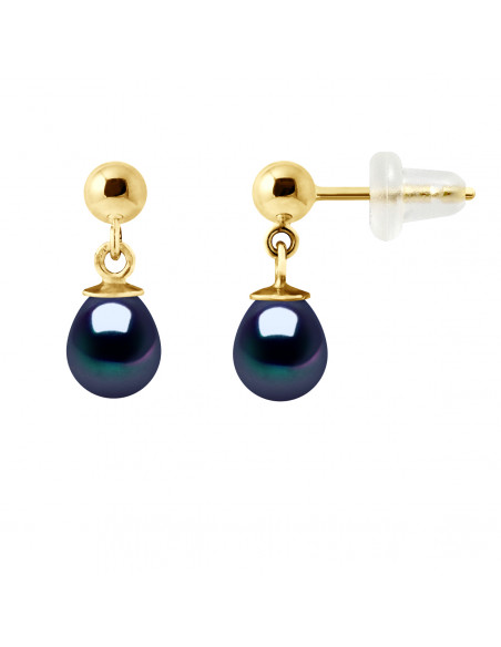 Pendientes de colgantes de oro y cuentas de la cultura de pera 6 mm - 2 colores - Wendy