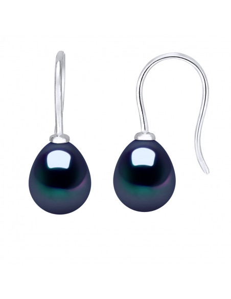 Boucles d'Oreilles Pendantes en Or et Perles de Culture Poires 8 mm - 2 Coloris - CINDY
