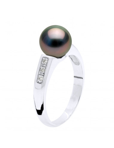 Bague Joaillerie en Or, Diamants et Perle de Tahiti - KEVANOA