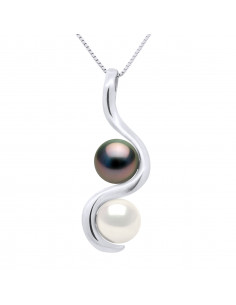 Colgante You & Me en 925 Peatil Tahiti Pearl y Freshwater - MAGARAVA
