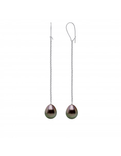 Colgantes de oreja dorada con cuentas tahitian Poirs 10 mm - HOMAHU