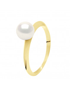 Bague en Or et Perle de Culture Ronde 7 mm - 2 Coloris - OHIEA