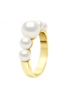 Bague en Or et Perles de Culture Rondes 4 et 7 mm - 2 Coloris - SUYA