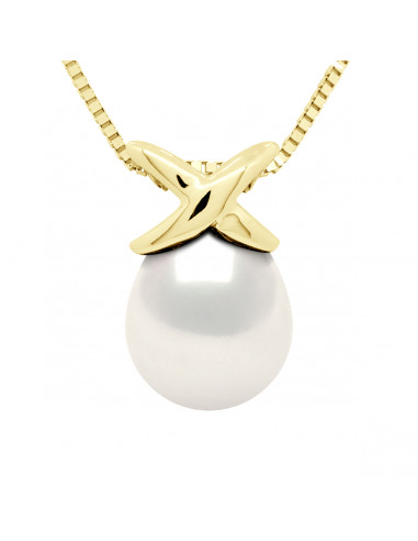 Collier Noeud en Or avec Perle de Culture 8 mm - ANGELE