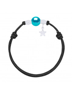 Bracelet Lien Breloque Etoile et Perle de Culture 10 mm - 7 Coloris - ARGENT 925 - STELLA
