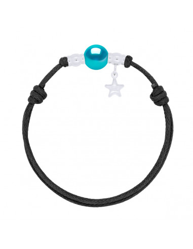 Bracelet Lien Breloque Etoile et Perle de Culture 10 mm - 7 Coloris - ARGENT 925 - STELLA