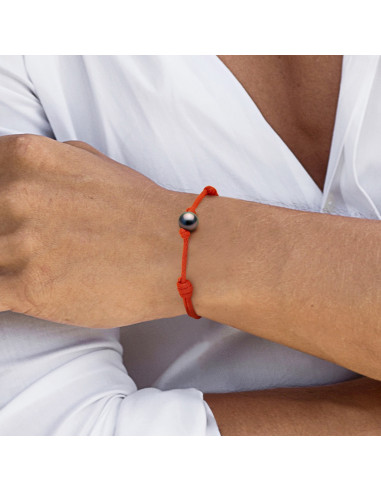 Bracelet Lien Ajustable Perle de Tahiti Ronde 10-11 mm - 5 Coloris de Cordons - FANOE