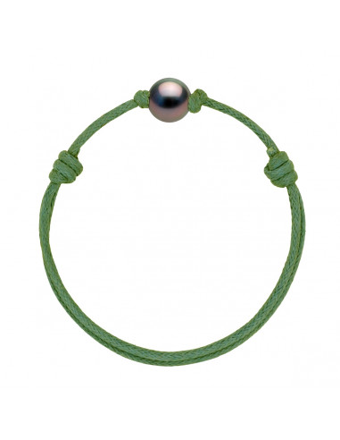 Bracelet Lien Ajustable Perle de Tahiti Ronde 10-11 mm - 5 Coloris de Cordons - FANOE