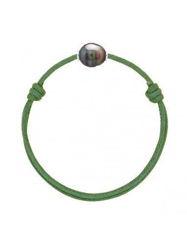 Bracelet Lien LUXE en Argent 925 et Perle de Tahiti Cerclée 10 mm - Plusieurs Coloris - TEAHEA