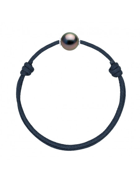 925 silver luxury link bracelet and 10 mm round Tahitian pearl - 5 colors - Bora Bora