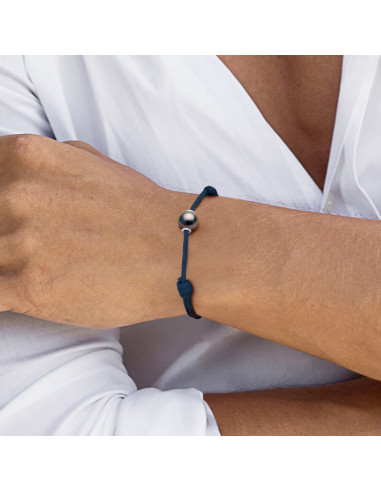Bracelet Lien LUXE en Argent 925 et Perle de Tahiti Ronde 10 mm - 5 Coloris - BORA BORA