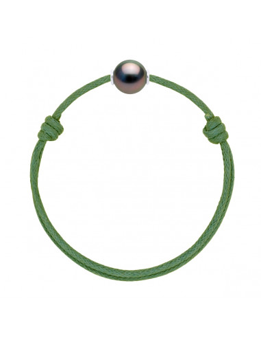 Bracelet Lien LUXE en Argent 925 et Perle de Tahiti Ronde 10 mm - 5 Coloris - BORA BORA