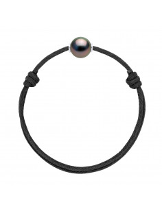 925 silver luxury link bracelet and 10 mm round Tahitian pearl - 5 colors - Bora Bora