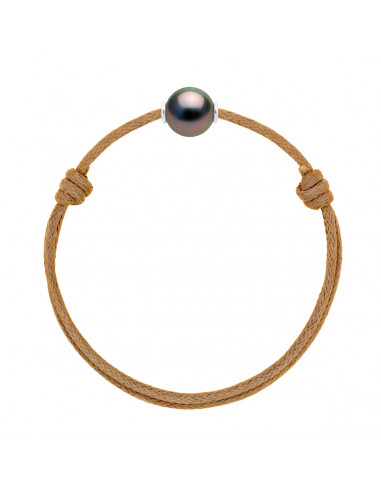 Bracelet Lien LUXE en Argent 925 et Perle de Tahiti Ronde 10 mm - 5 Coloris - BORA BORA