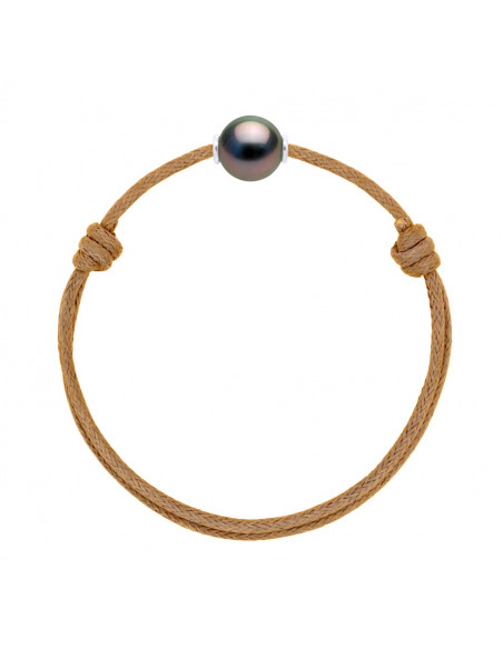 Bracelet Lien LUXE en Argent 925 et Perle de Tahiti Ronde 10 mm - 5 Coloris - BORA BORA