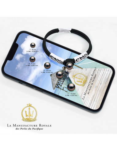 Bracelet Lien LUXE en Argent 925 et Perle de Tahiti Ronde 10 mm - 5 Coloris - BORA BORA
