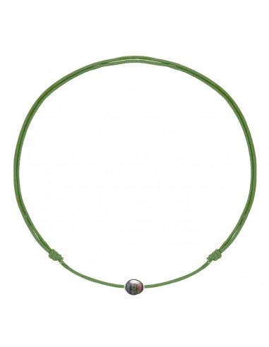 925 Silver Luxury Link Necklace and Tahiti Bead 10 mm - 5 Cord Colors - Teahea