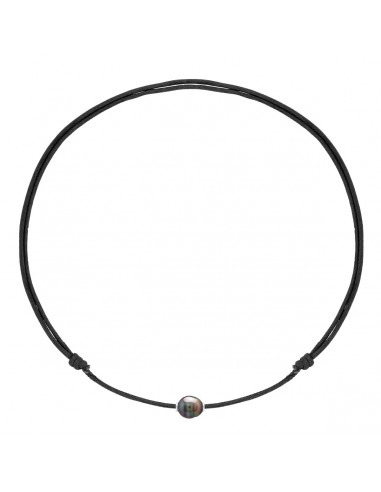 925 Silver Luxury Link Necklace and Tahiti Bead 10 mm - 5 Cord Colors - Teahea