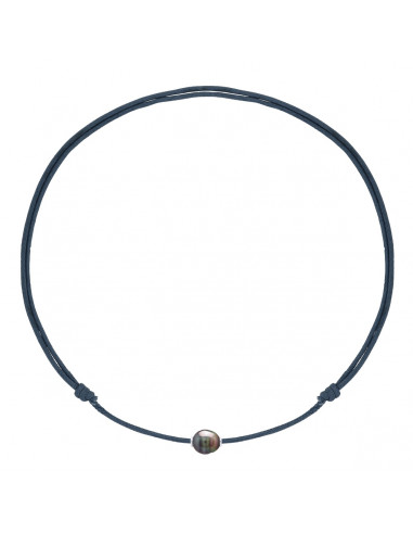 925 Silver Luxury Link Necklace and Tahiti Bead 10 mm - 5 Cord Colors - Teahea